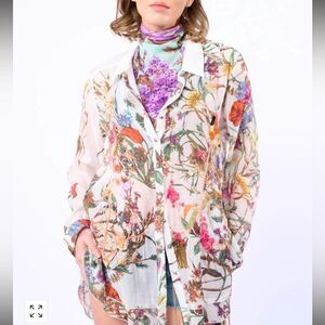Aratta Lilia Embroidered Button Down Shirt